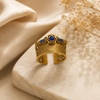 Azure Crown Cuff Ring