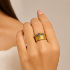 Azure Crown Cuff Ring