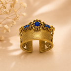 Azure Crown Cuff Ring