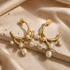 Celestia Pearl Arc Earrings