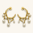 Celestia Pearl Arc Earrings