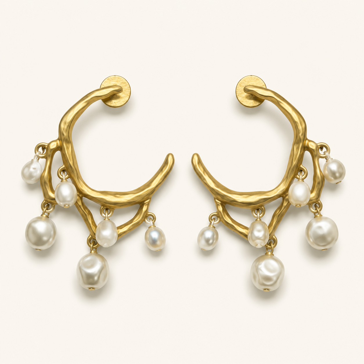Celestia Pearl Arc Earrings