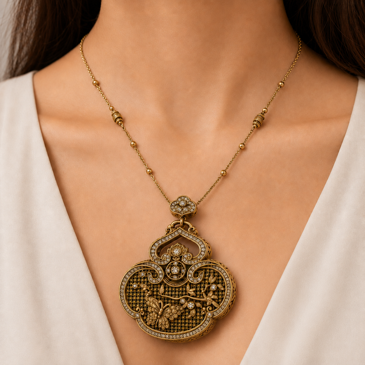 Fortuna Reversible Pendant Necklace