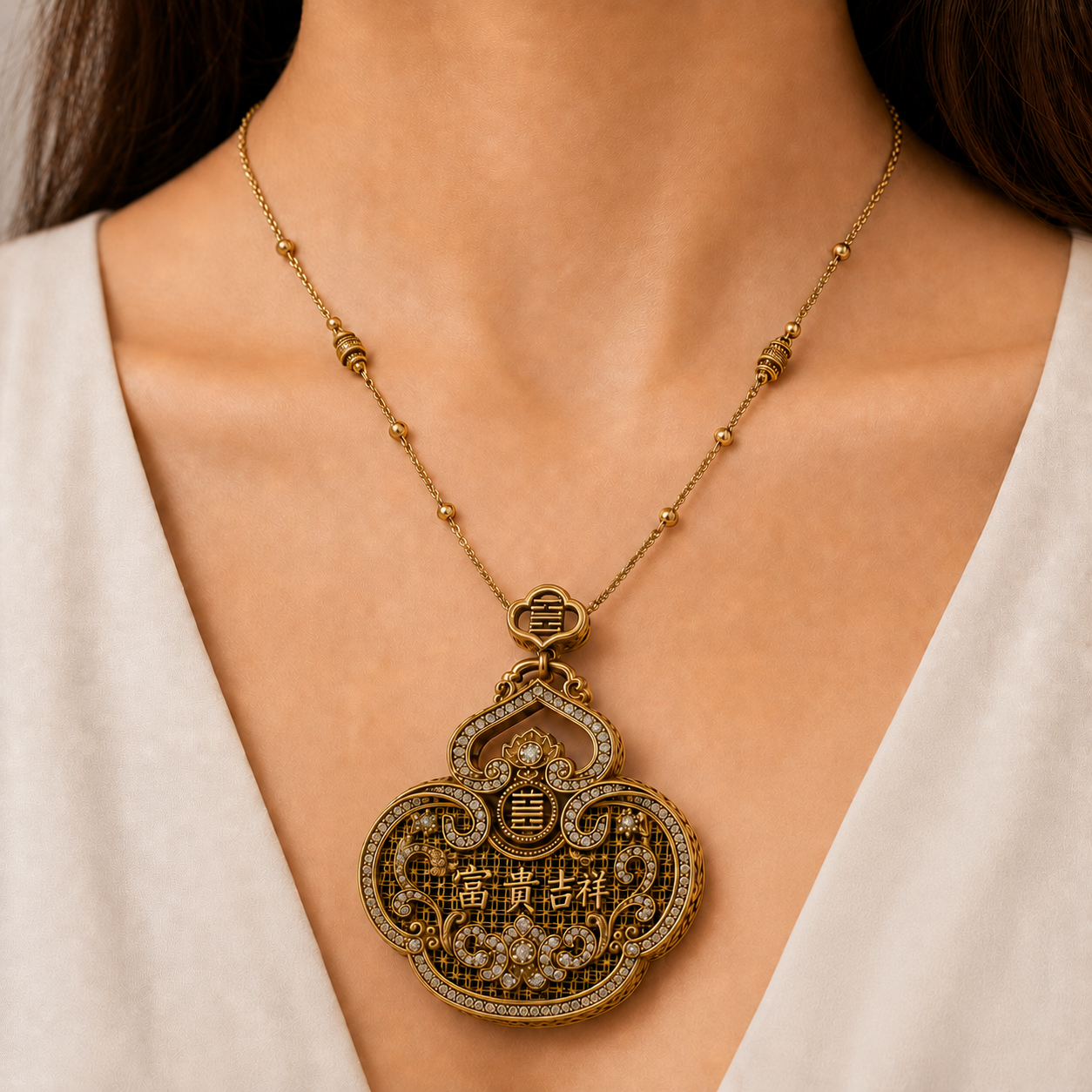 Fortuna Reversible Pendant Necklace