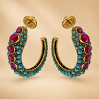 Turquoise Royale Hoops