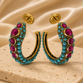 Turquoise Royale Hoops