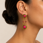 Fuchsia Orbit Drop Earrings