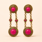 Fuchsia Orbit Drop Earrings