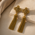 Golden Fleur Tassel Earrings