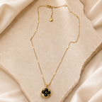 Onyx Bloom Pendant Necklace