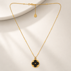 Onyx Bloom Pendant Necklace