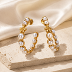 Pearl Blossom Hoops