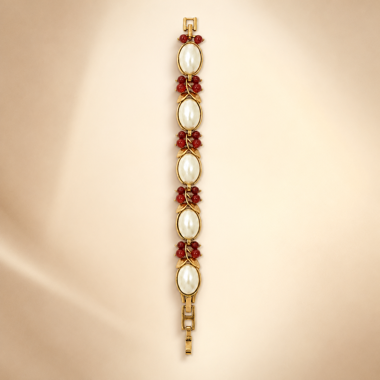 Ruby Pearl Vine Bracelet