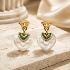 Seraphine Emerald Heart Earrings