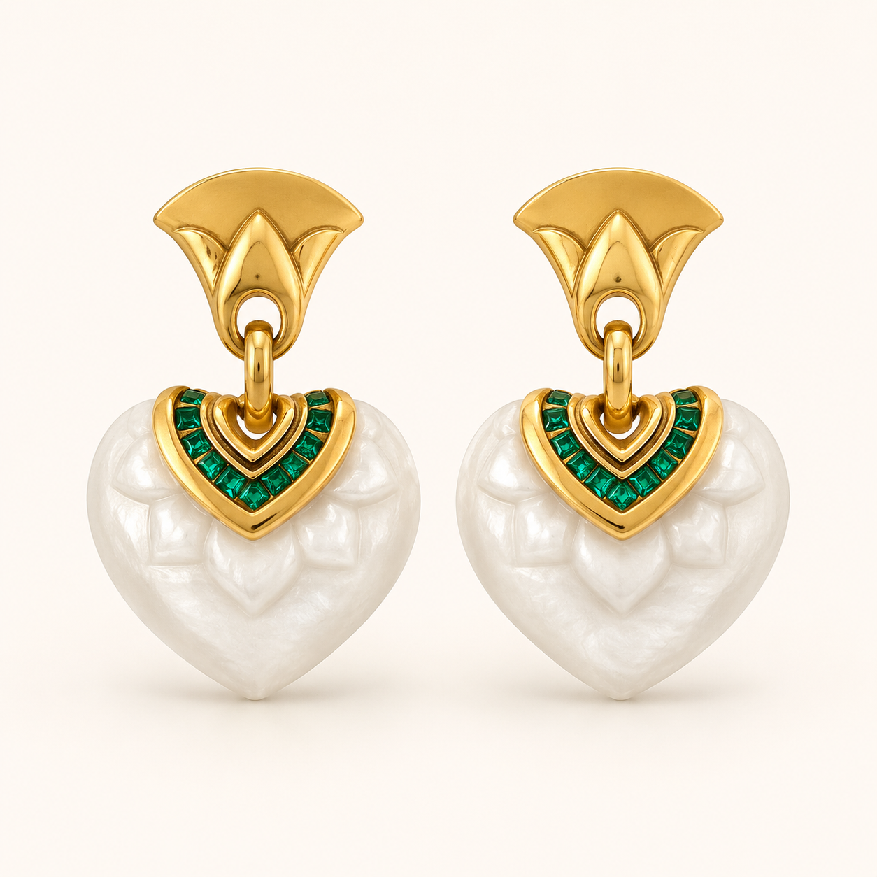 Seraphine Emerald Heart Earrings