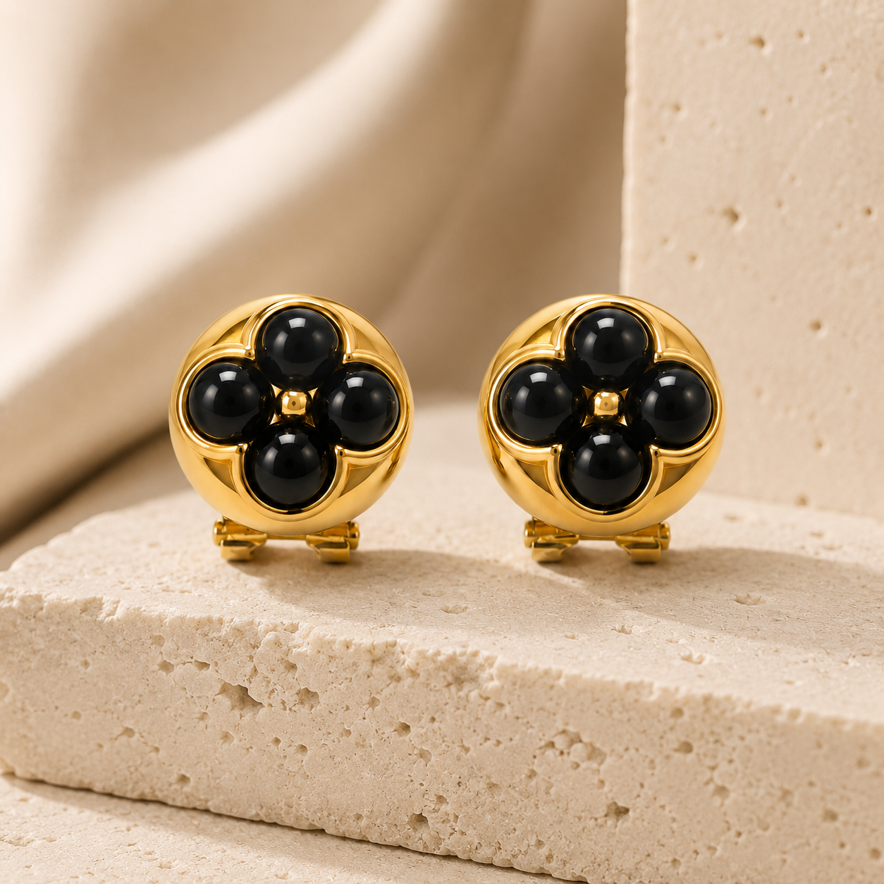 The Noir Petal Studs