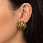 Turquoise Fan Studs