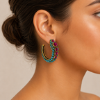 Turquoise Royale Hoops