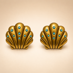 Turquoise Fan Studs