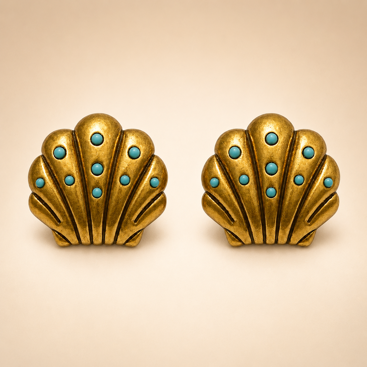 Turquoise Fan Studs